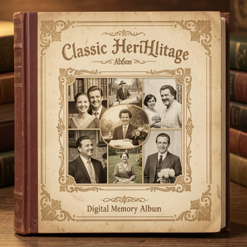 Classic Heritage Album - Vintage design digital memory album