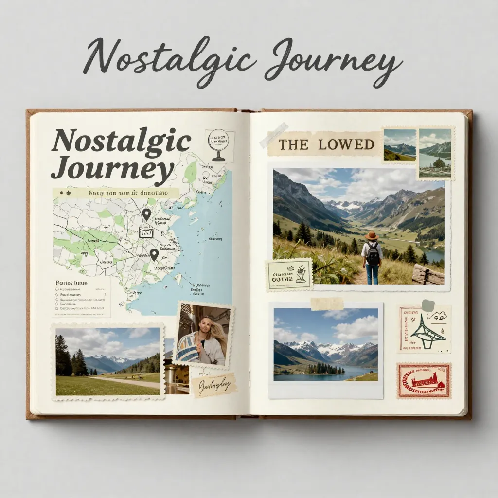 Nostalgic Journey Album - Travel-themed digital memory album